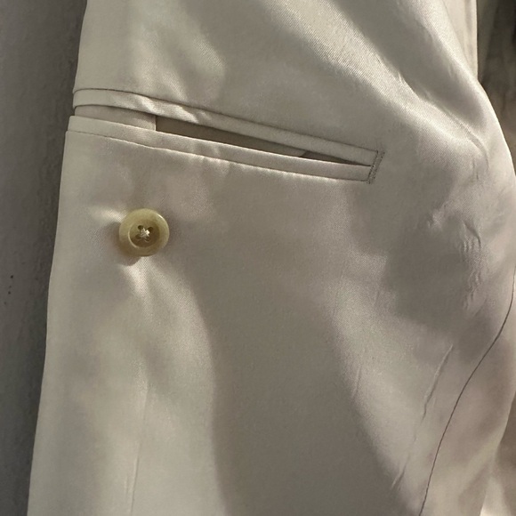 Chaps Mens 2 Button Blazer Sportcoat Sz 42L Cream Linen Style Career Preppy - Picture 8 of 11